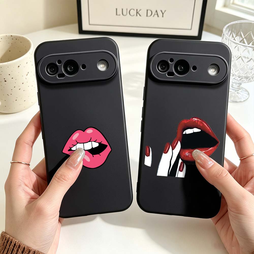 Nail Art Xl - Red Lips Nails Art Phone Case