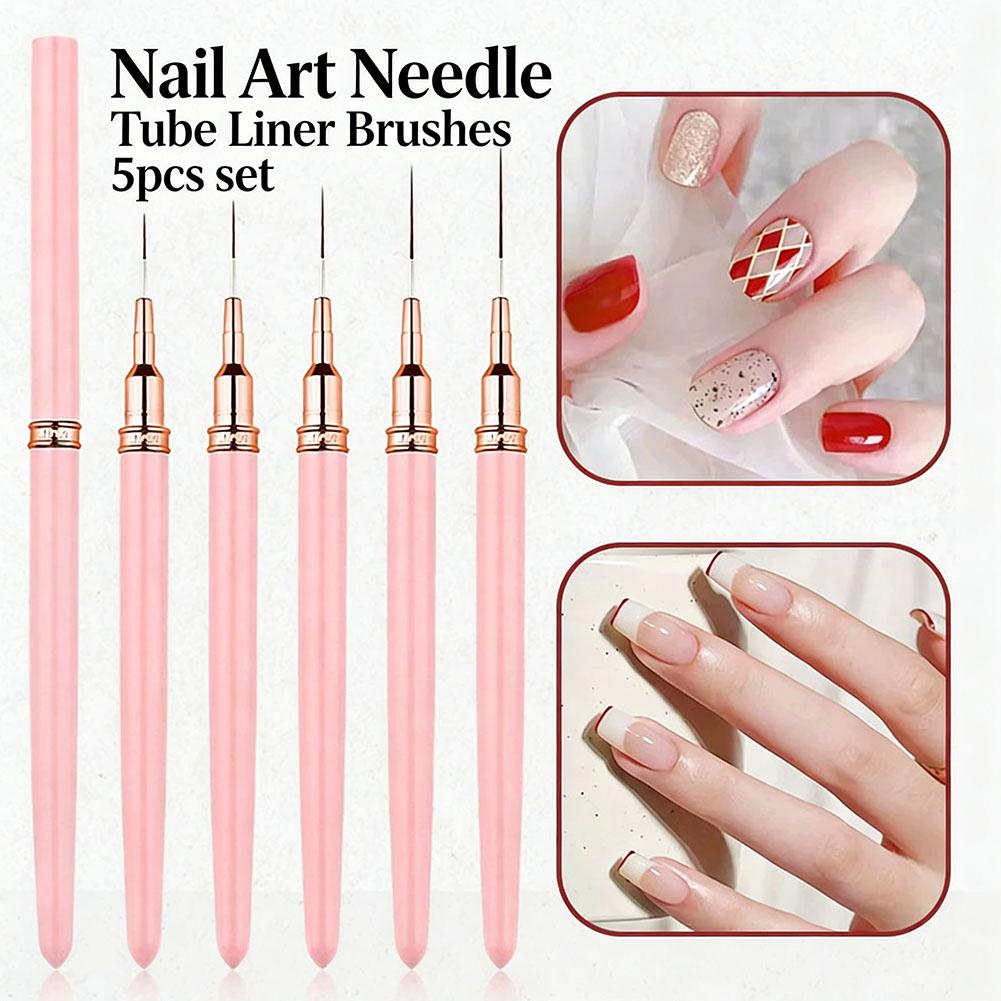 5PCS Nail Art Liner Brush Set  - Nail Gel Polish Set ulasan dan harga