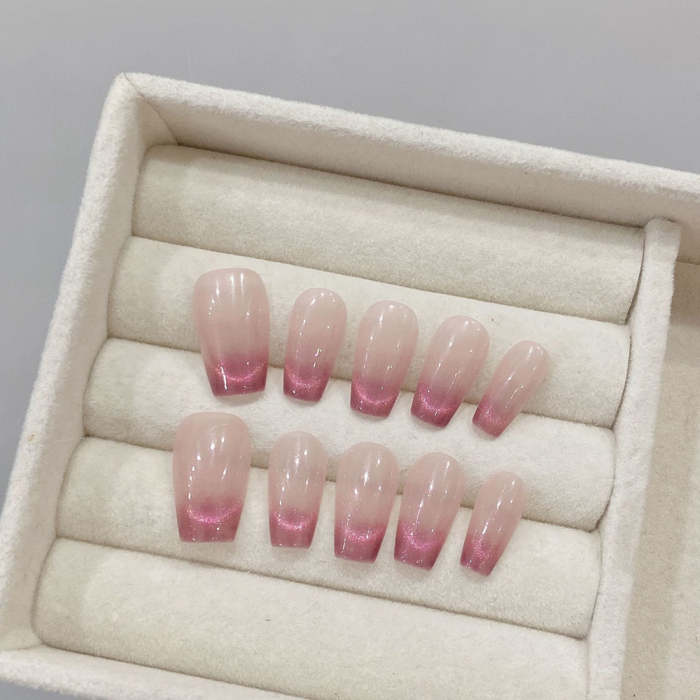 Handmade Almond Press on Nails - Nail Art Simple ulasan dan harga