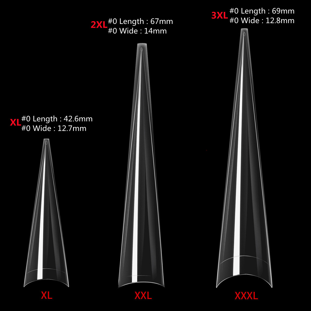 XXL Stiletto False Nails -Half - Nail Art Xl ulasan dan harga