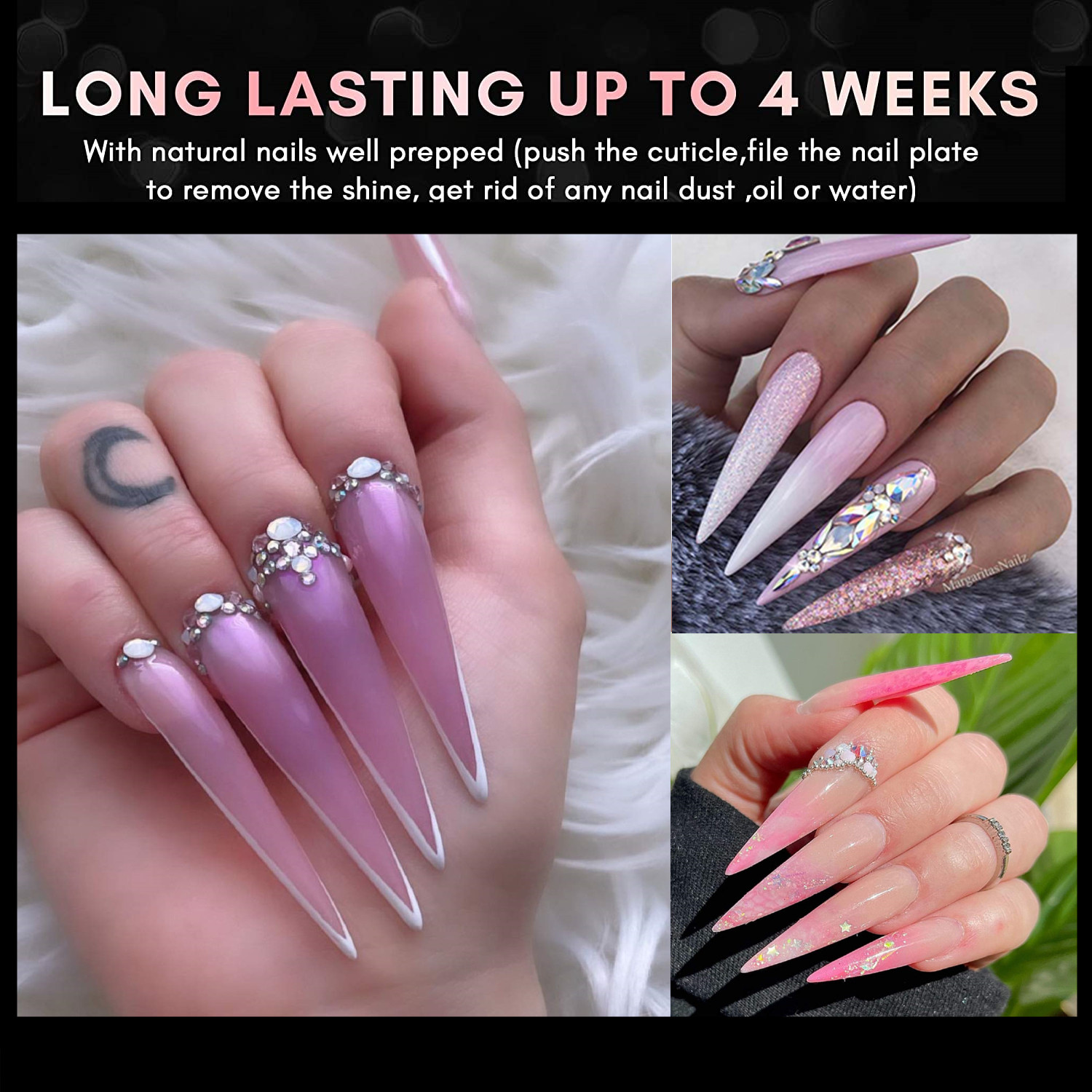 XXL Stiletto False Nails -Half - Nail Art Xl ulasan dan harga