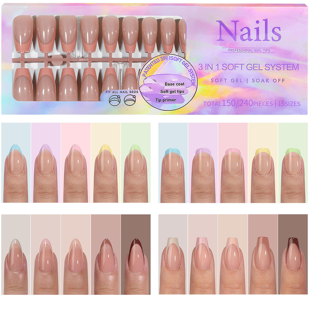 150pcs/box French Fake Nail Me - Nail Art Xl ulasan dan harga
