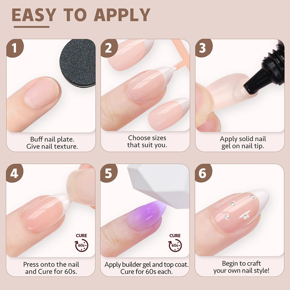 150pcs/box French Fake Nail Me - Nail Art Xl ulasan dan harga