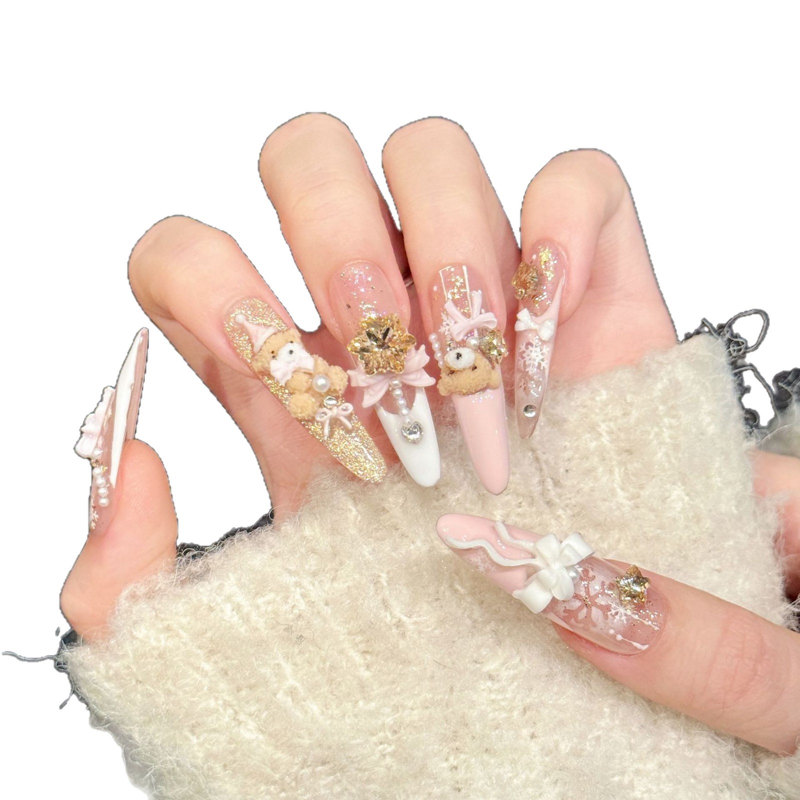 10Pcs Handmade Press On Nails  - Nail Adhesive Tab ulasan dan harga