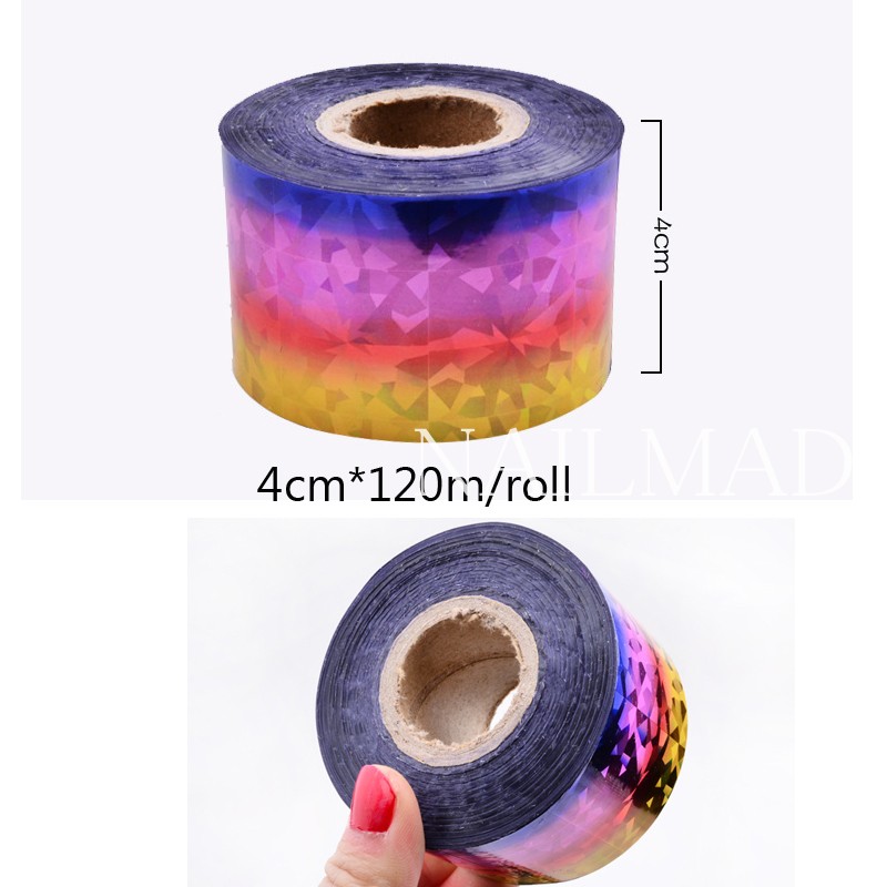 1 roll 120m*4cm Holographic Na - Nail Art Xl ulasan dan harga