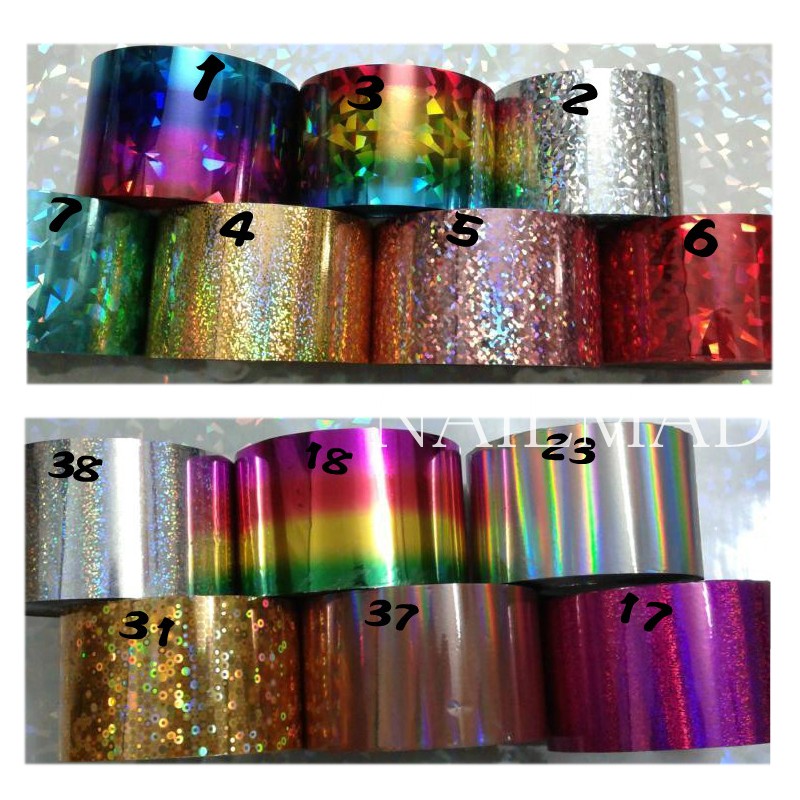 1 roll 120m*4cm Holographic Na - Nail Art Xl ulasan dan harga