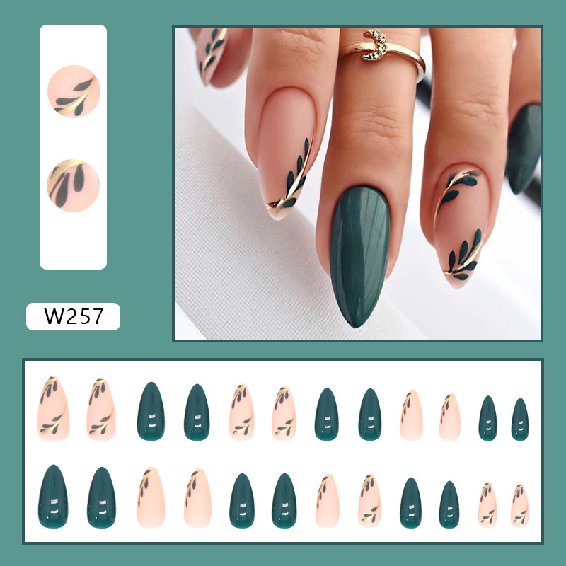 24P/Set Medium-length Almond P - Nail Art Simple ulasan dan harga