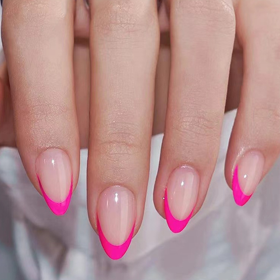 24Pcs Wearable Fake Nail Sets  - Nail Art Simple ulasan dan harga
