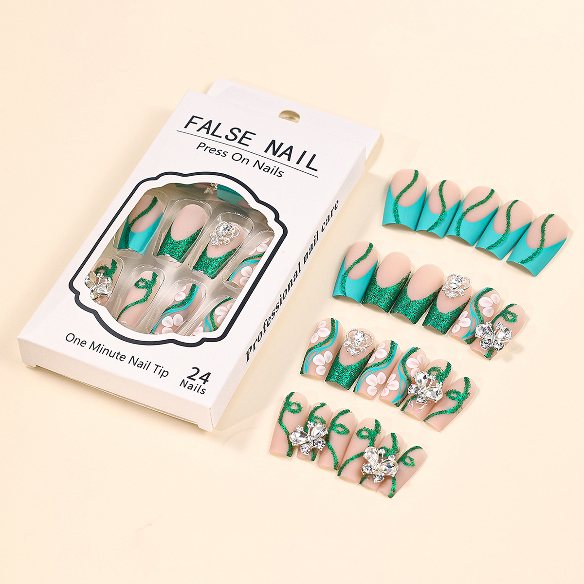 Long Coffin Press on Nails Bal - Nail Art Press On ulasan dan harga