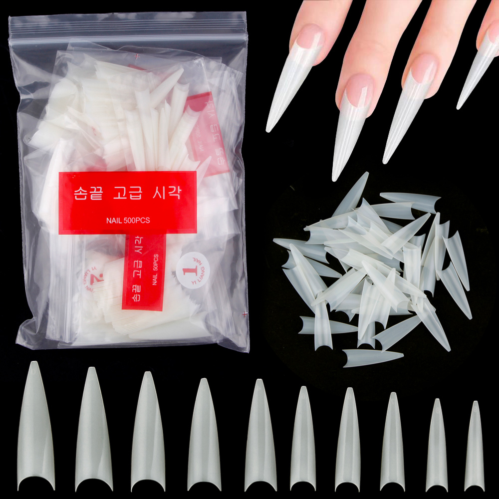 1Bag(600Pcs)Natural Stiletto P - Nail Art Xl ulasan dan harga