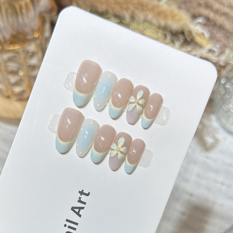 10PCS Simple Blue French Press - Nail Art Simple ulasan dan harga