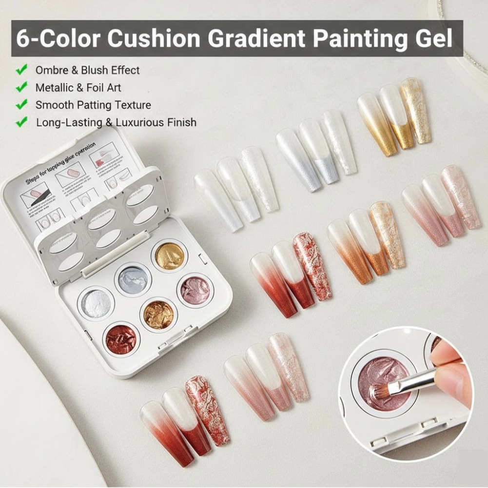 6 Colors Ombre Nail Gradient G - Nail Art Ombre Pink ulasan dan harga