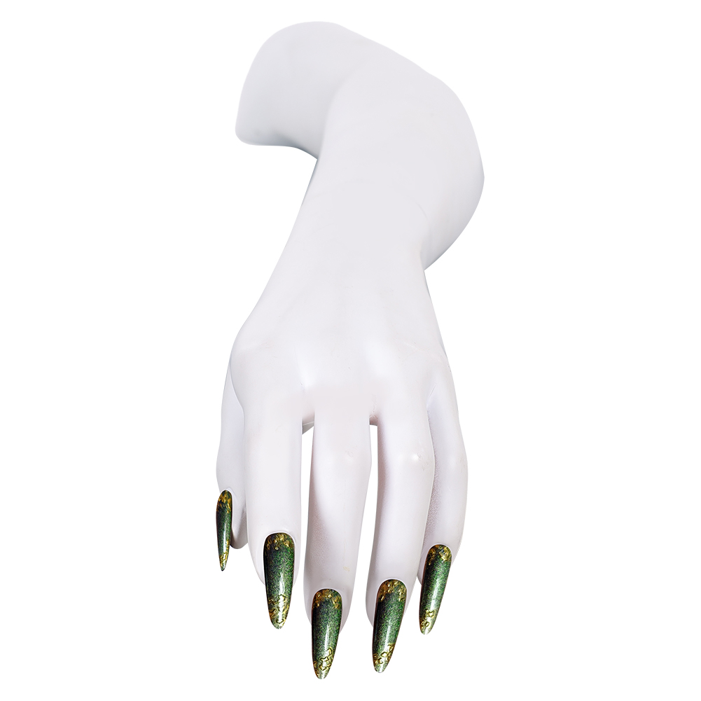 Green Press-on Nails with glit - Nail Art Press On ulasan dan harga