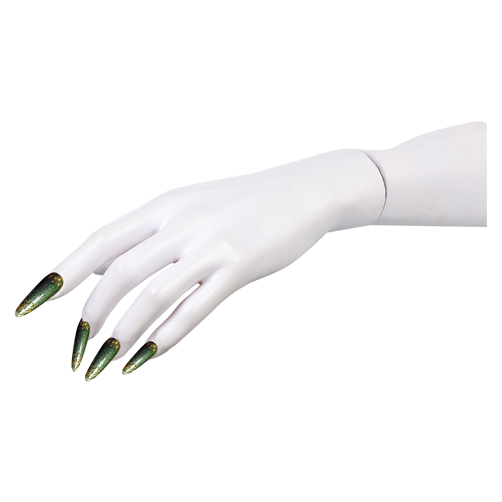 Green Press-on Nails with glit - Nail Art Press On ulasan dan harga