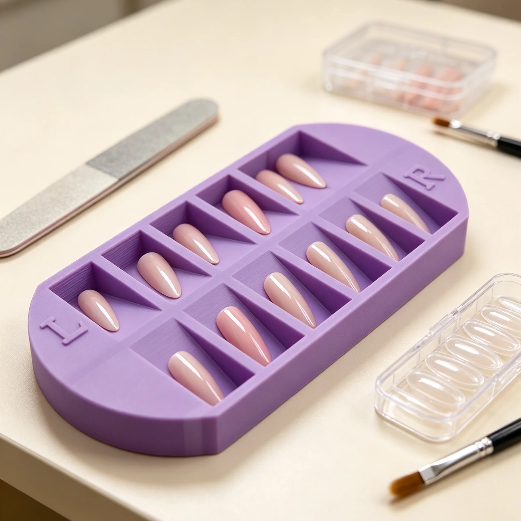 8-Grids Nail Tip Storage Tray  - Nail Art Simple ulasan dan harga
