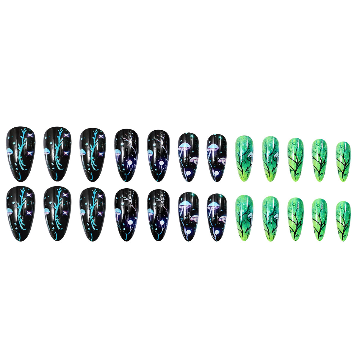 Almond Press on Nails Mushroom - Nail Art Press On ulasan dan harga