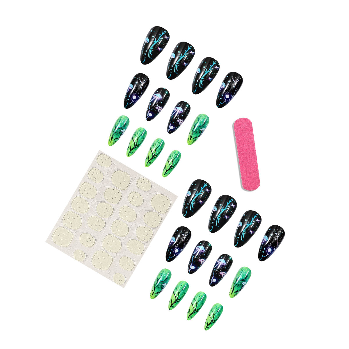 Almond Press on Nails Mushroom - Nail Art Press On ulasan dan harga