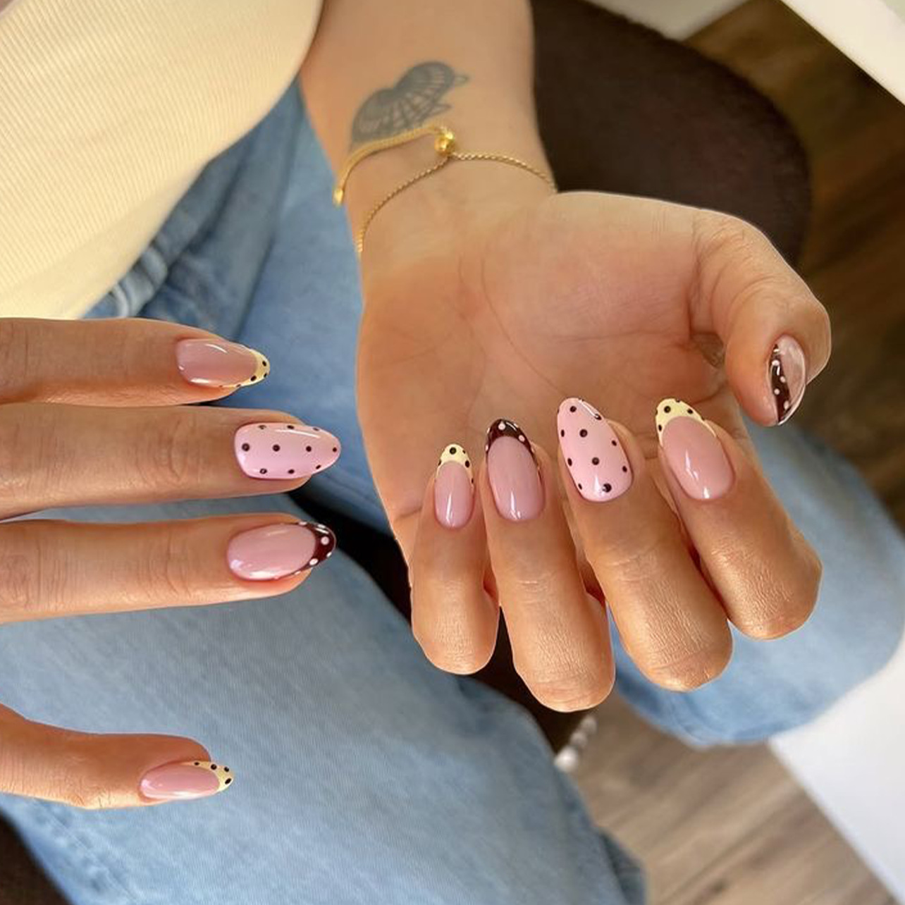 24Pcs Almond False Nails Sets  - Nail Art Simple ulasan dan harga