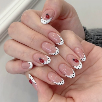 24Pcs Almond False Nails Sets  - Nail Art Simple ulasan dan harga