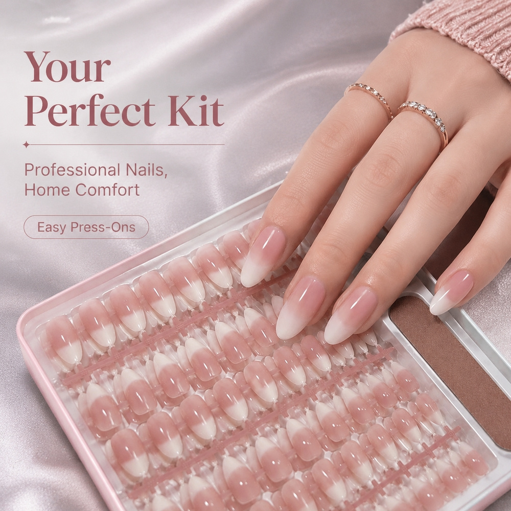 150Pcs Ins Style French Gradie - Nail Art Ombre Pink ulasan dan harga