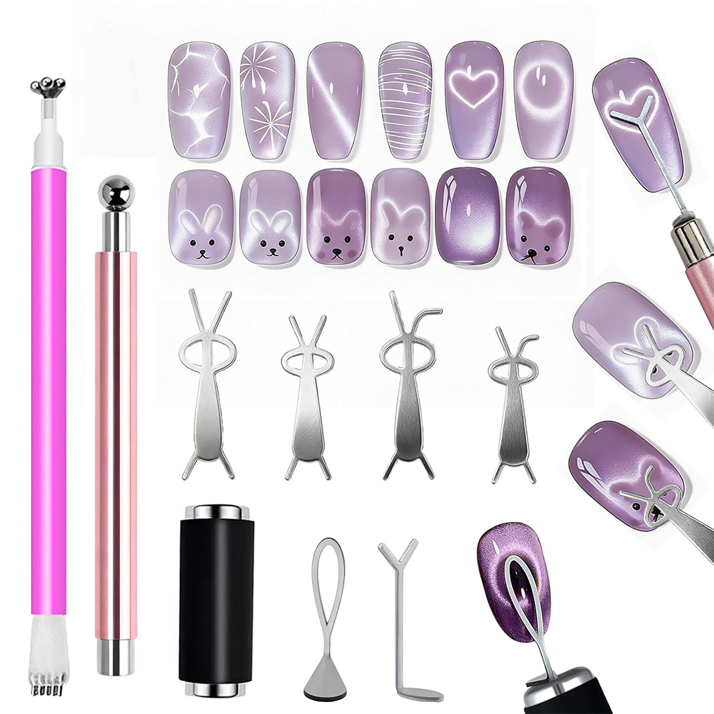 10Pcs Cat Eye Nail Magnet Set  - Nail Gel Polish Set ulasan dan harga