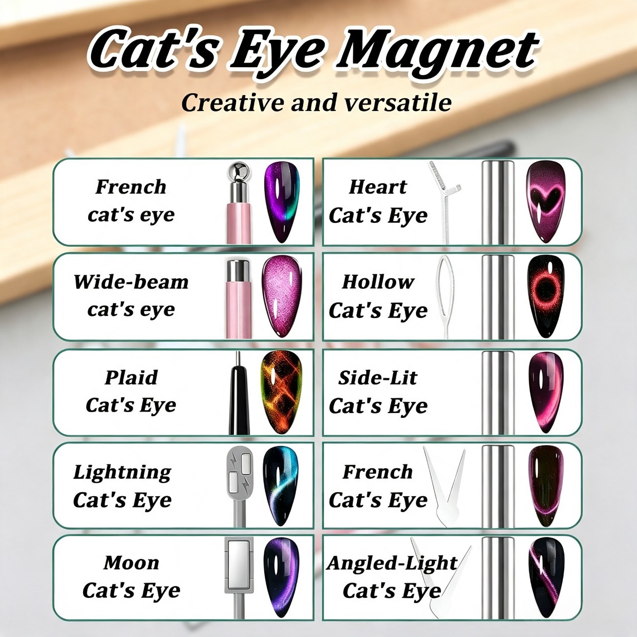 7pcs Cat Eye Nail Magnet Set,  - Nail Gel Polish Set ulasan dan harga