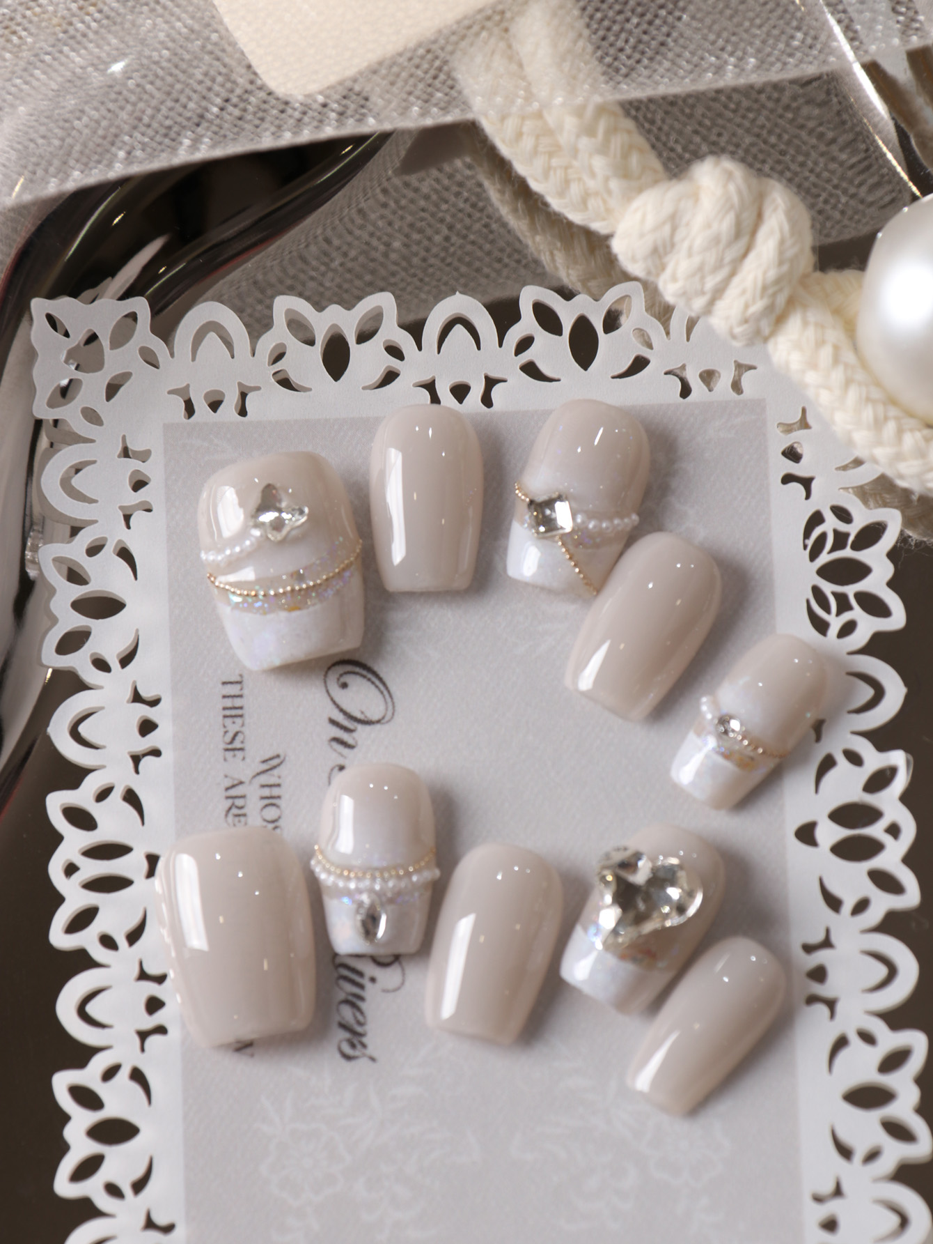10Pcs Press on Nails Short Whi - Nail Adhesive Tab ulasan dan harga