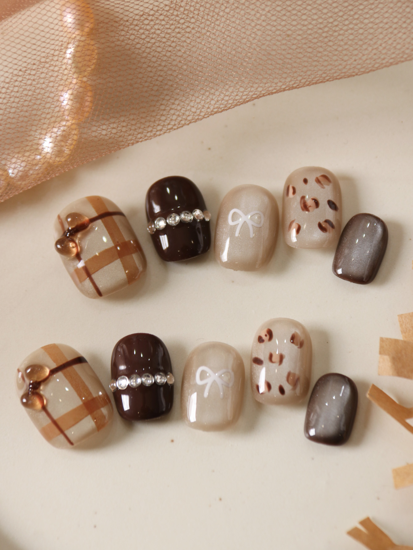 10Pcs Press on Nails Short Bro - Nail Adhesive Tab ulasan dan harga