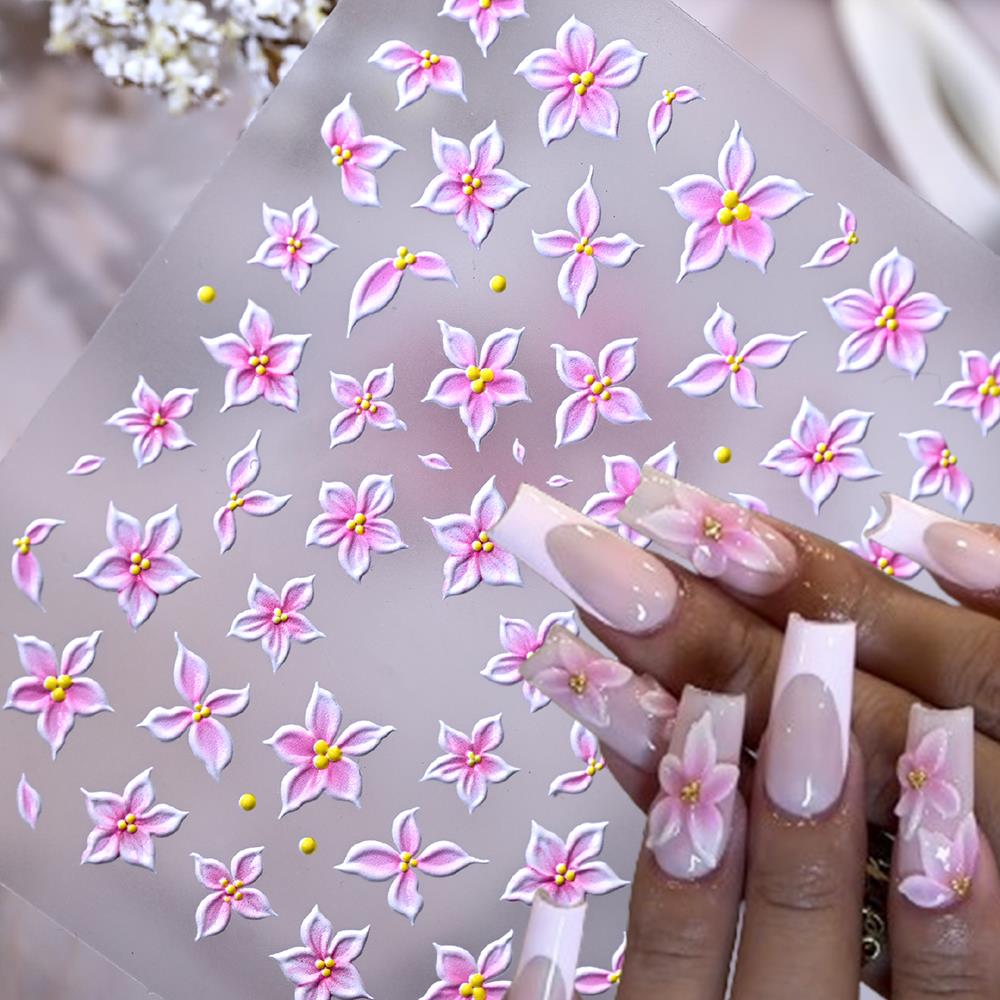 1Pcs 5D Embossed Ombre Pink Li - Nail Art Ombre Pink ulasan dan harga