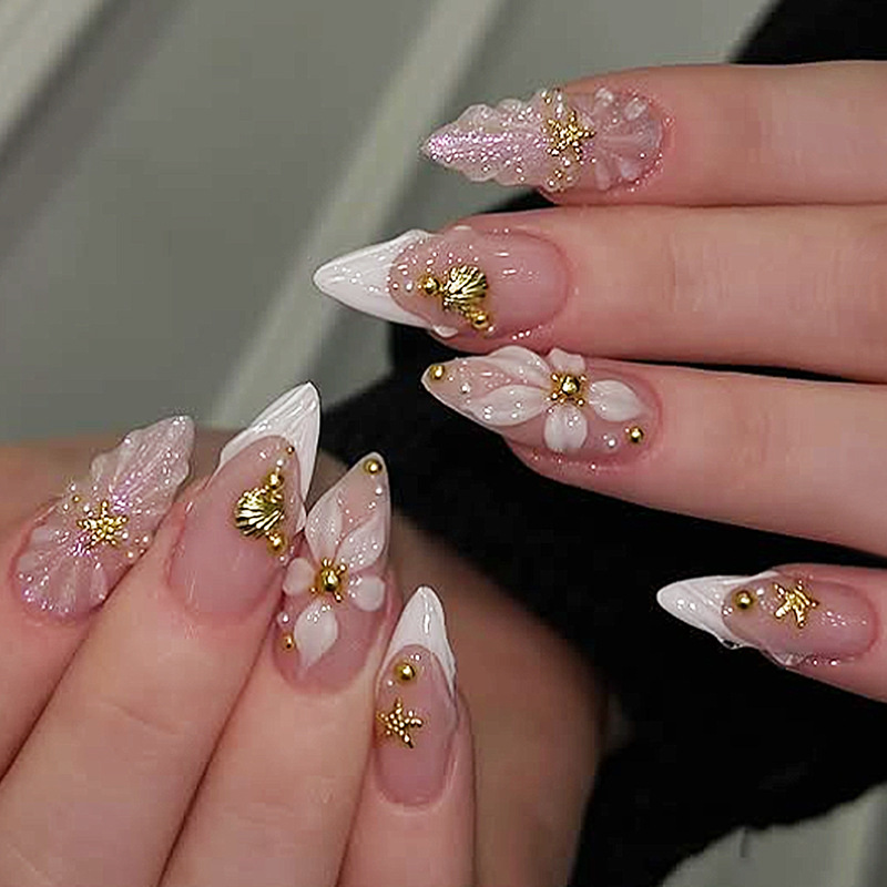 24pcs Finished Almond Press on - Nail Art Press On ulasan dan harga