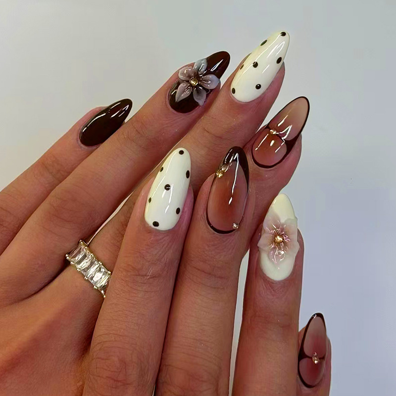 24pcs Finished Almond Press on - Nail Art Press On ulasan dan harga