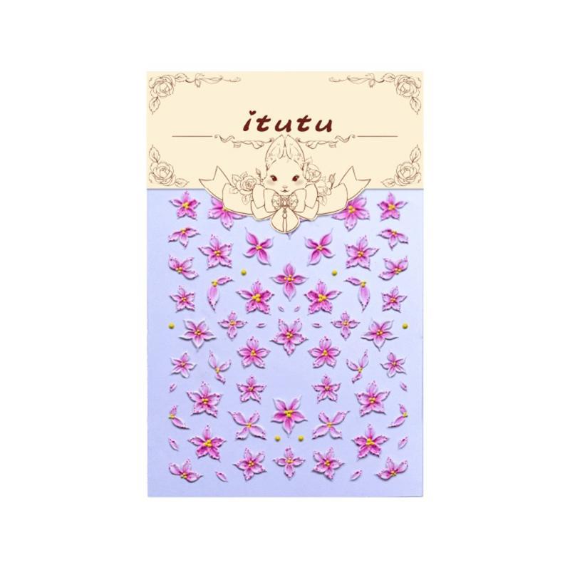 5D Ombre Pink Lily Flower Nail - Nail Art Ombre Pink ulasan dan harga