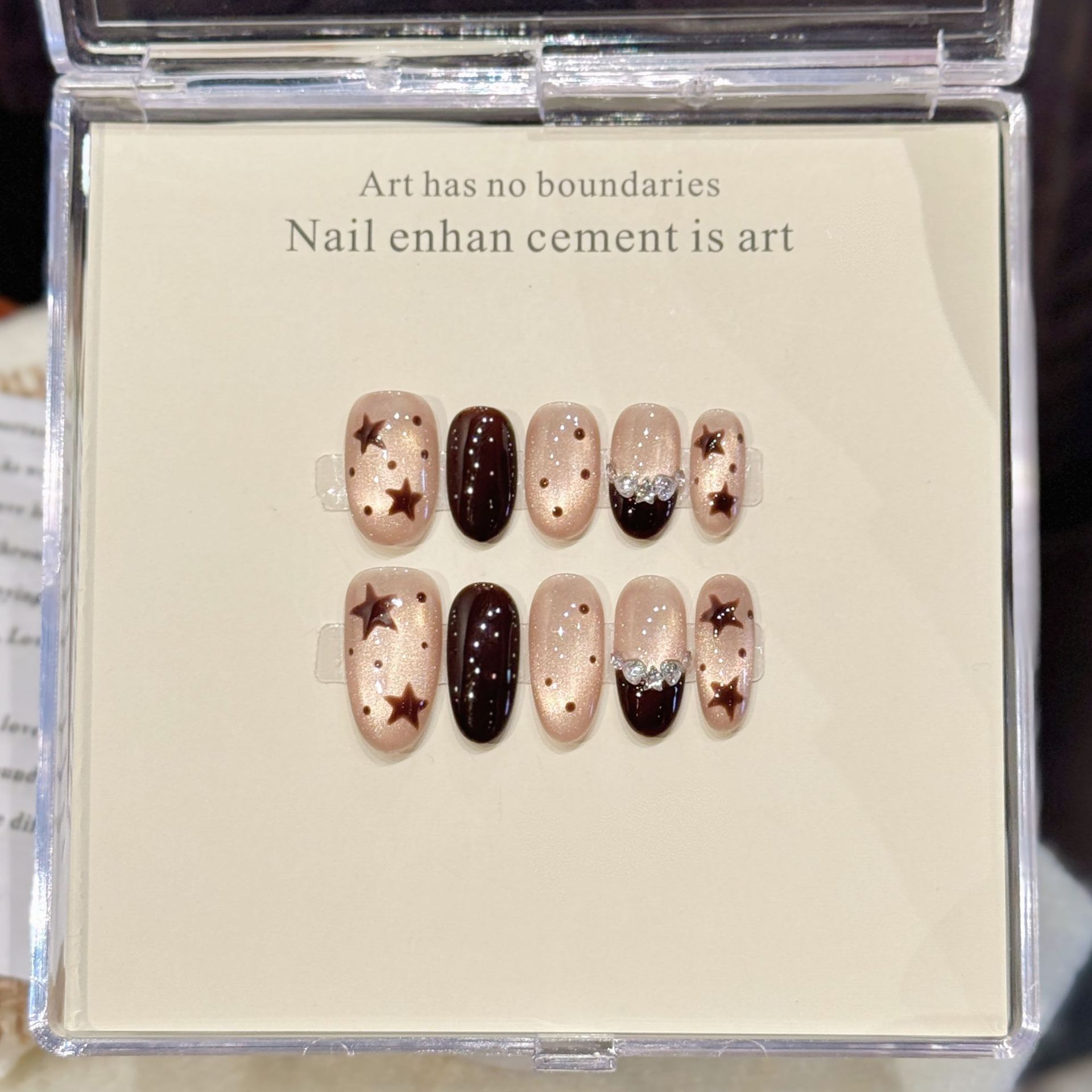 10 PCS Luxury Handmade Press O - Nail Adhesive Tab ulasan dan harga