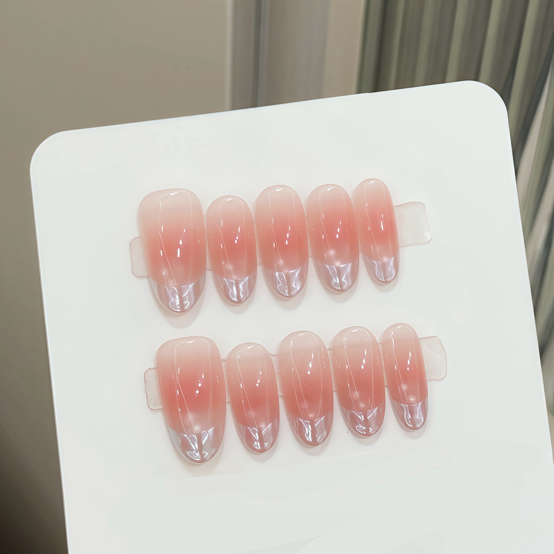 10pcs Pure Hand Pressed Oval N - Nail Art Simple ulasan dan harga