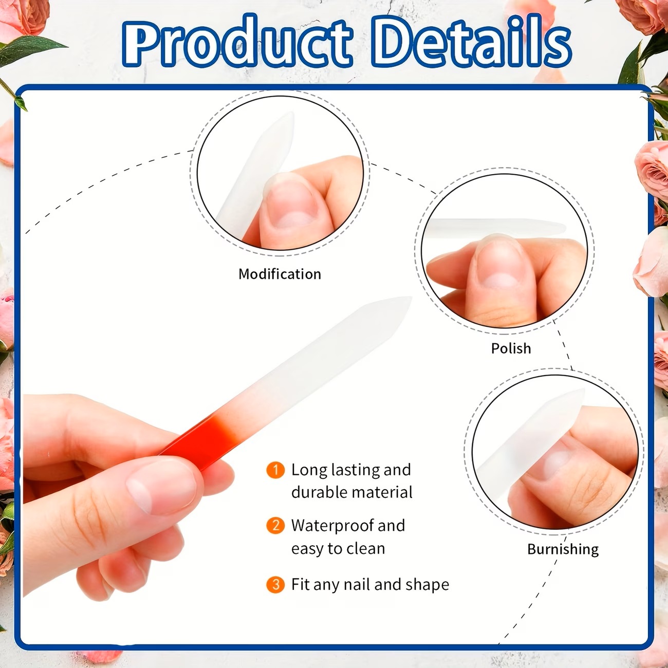 6pcs Crystal Glass Nail Files  - Nail Art Xl ulasan dan harga
