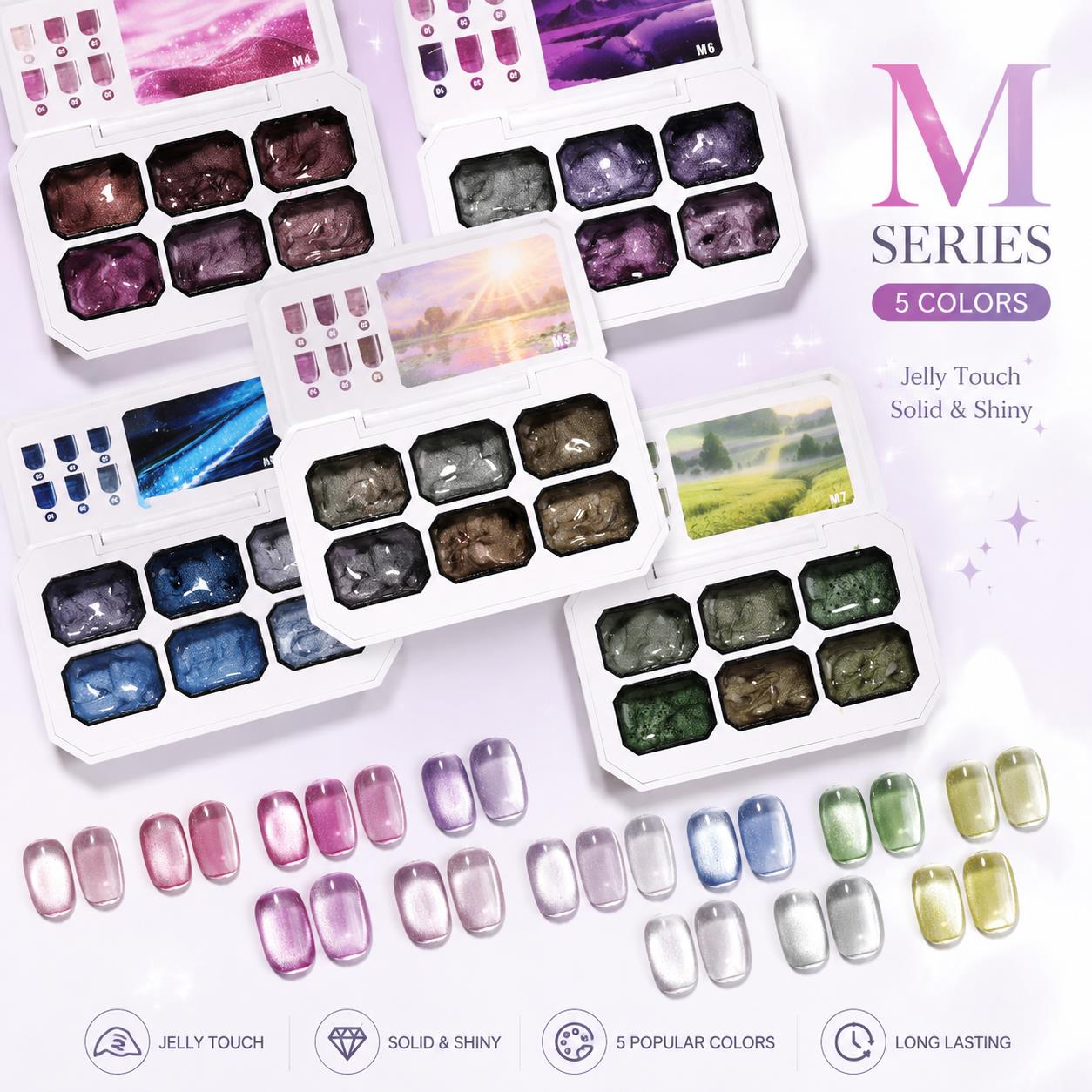 6 Colors Solid Cat Eye Gel Pal - Nail Gel Polish Set ulasan dan harga