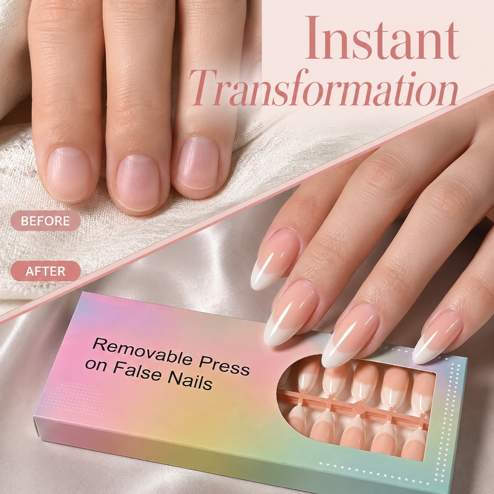 150Pcs Ins Trendy French Ombre - Nail Art Ombre Pink ulasan dan harga