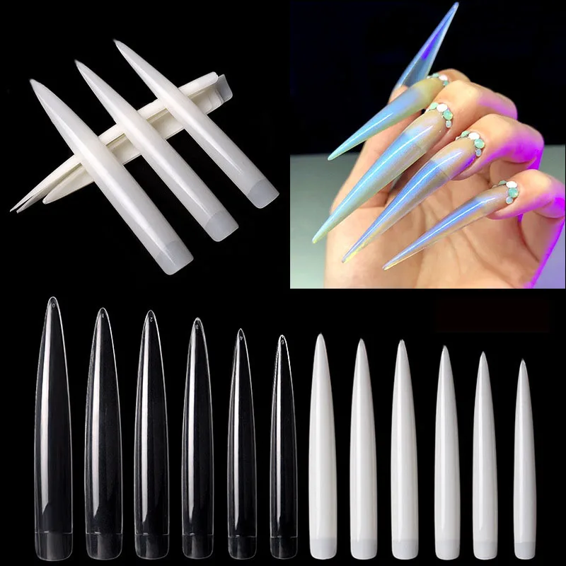 Clear Natural Extra Long False - Nail Art Xl ulasan dan harga