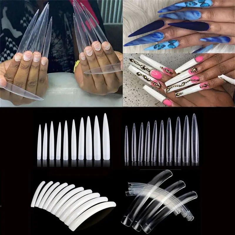 Clear Natural Extra Long False - Nail Art Xl ulasan dan harga