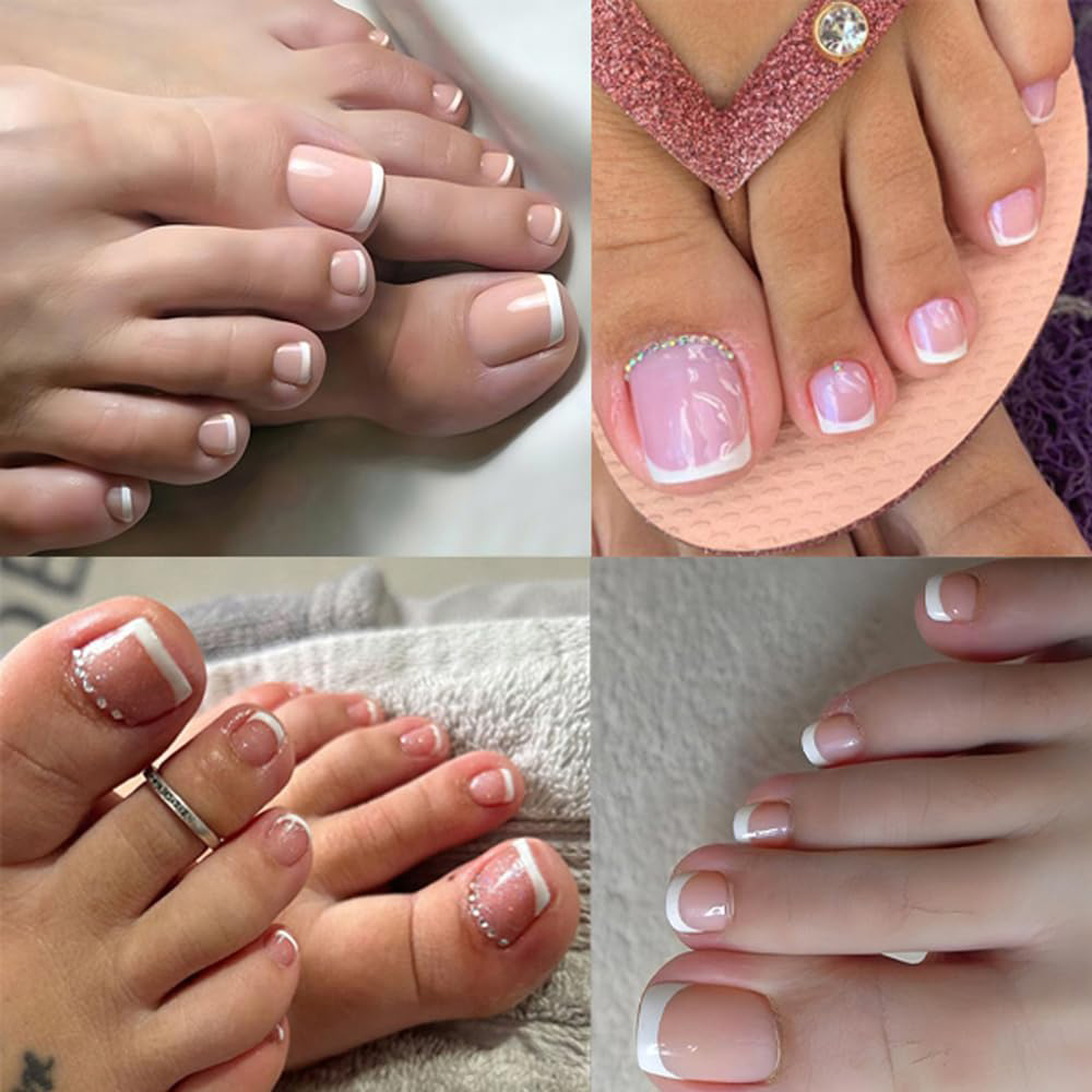 120pcs Ombre Pink White Toe Na - Nail Art Ombre Pink ulasan dan harga