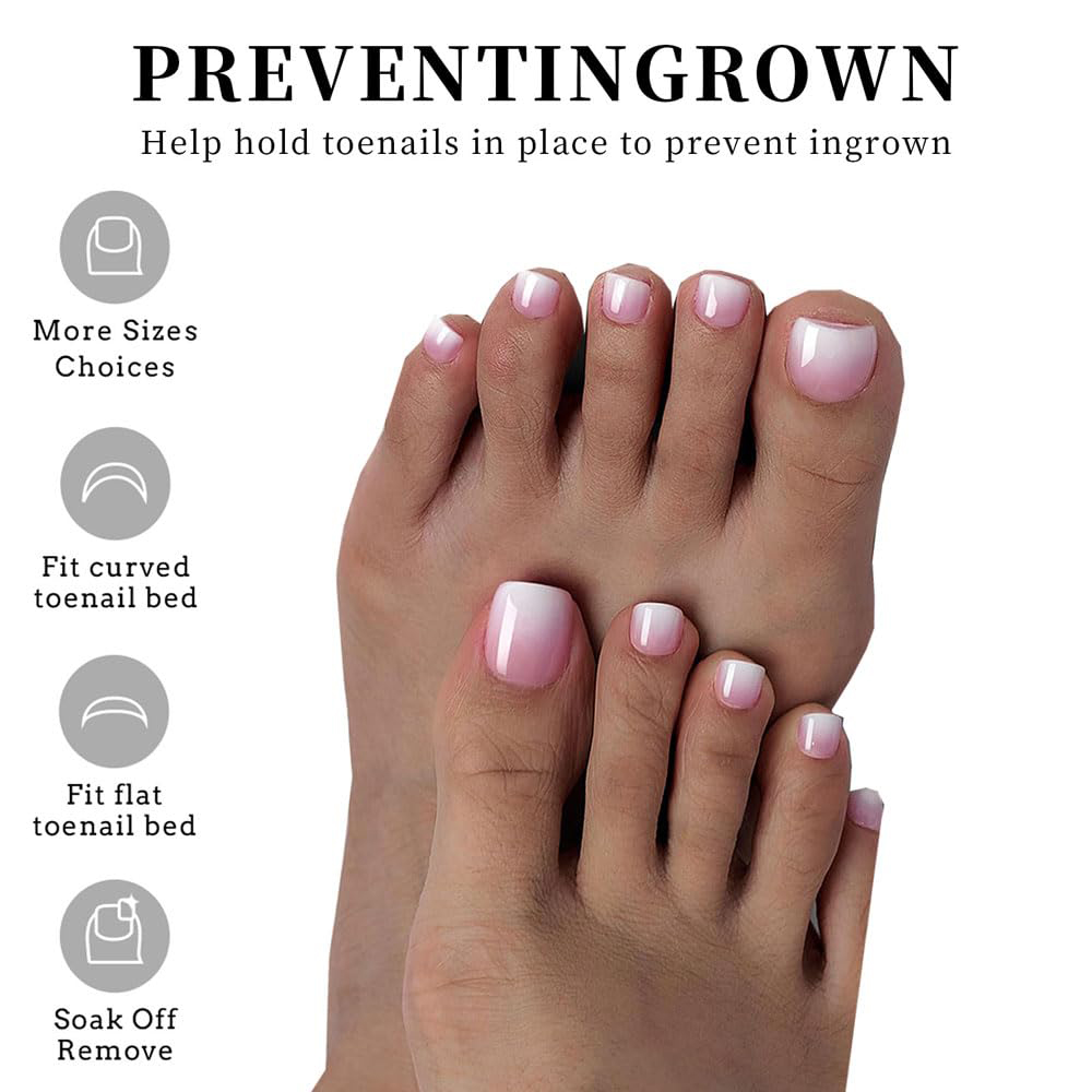 120pcs Ombre Pink White Toe Na - Nail Art Ombre Pink ulasan dan harga
