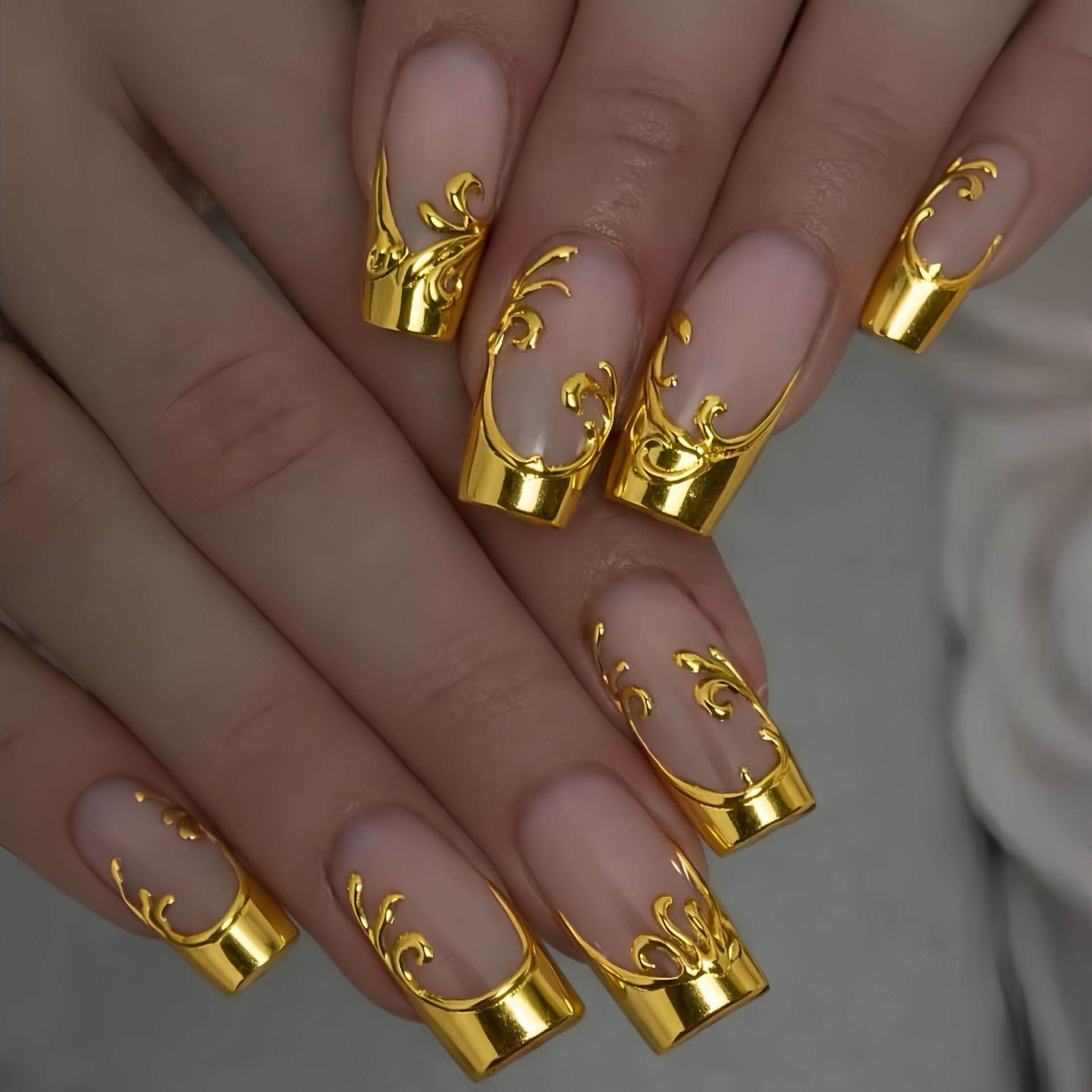 Medium Long Fake Nails for Wom - Nail Art Press On ulasan dan harga