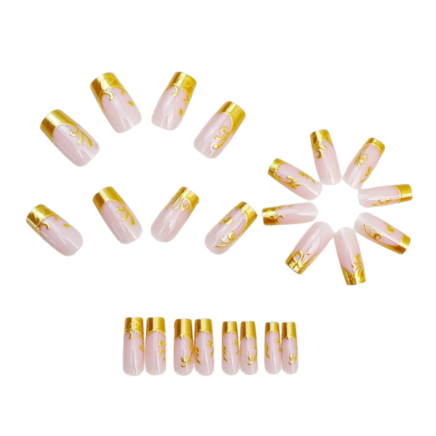 Medium Long Fake Nails for Wom - Nail Art Press On ulasan dan harga