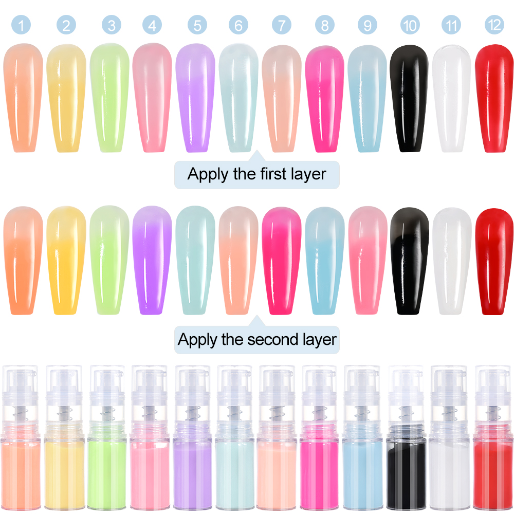 10g/Bottle Neon Pink Ombre Pow - Nail Art Ombre Pink ulasan dan harga